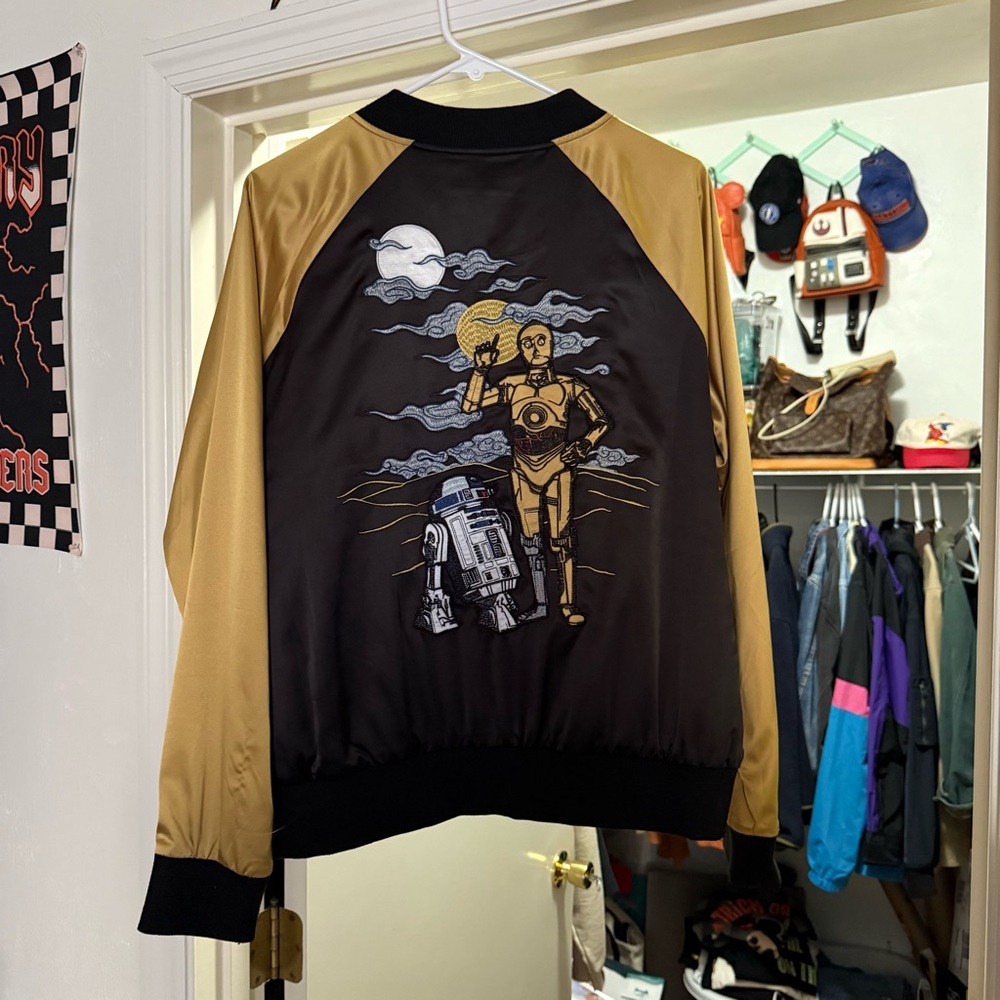 Star Wars Her Universe 40th Anniversary Satin Bomber Jacket R2-D2 C-3PO